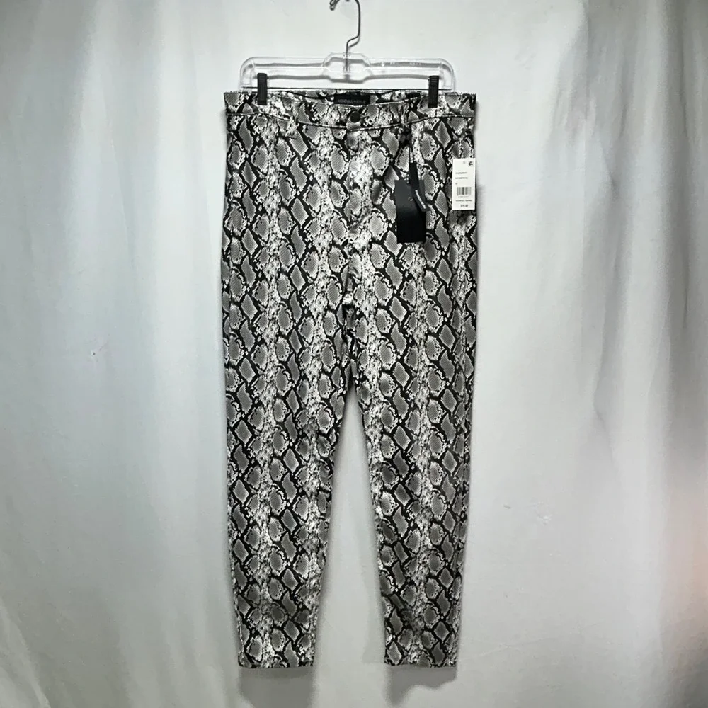 Kendall Kylie High Rise Animal Print Pants Snake‎ Skin Pattern Size 32